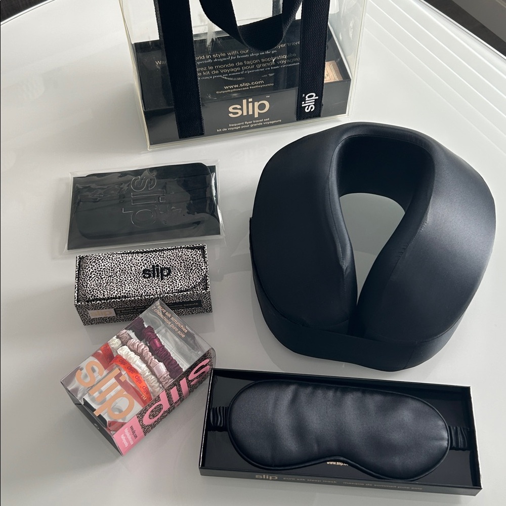 SLIP Sleep Silk Travel Set: Pillow + Mask + Eye Mask + Glam Band + Scrunchies